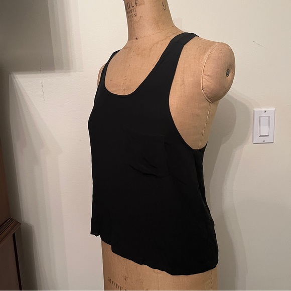 Black Silk Slinky Racerback Tank Top - Picture 4 of 6